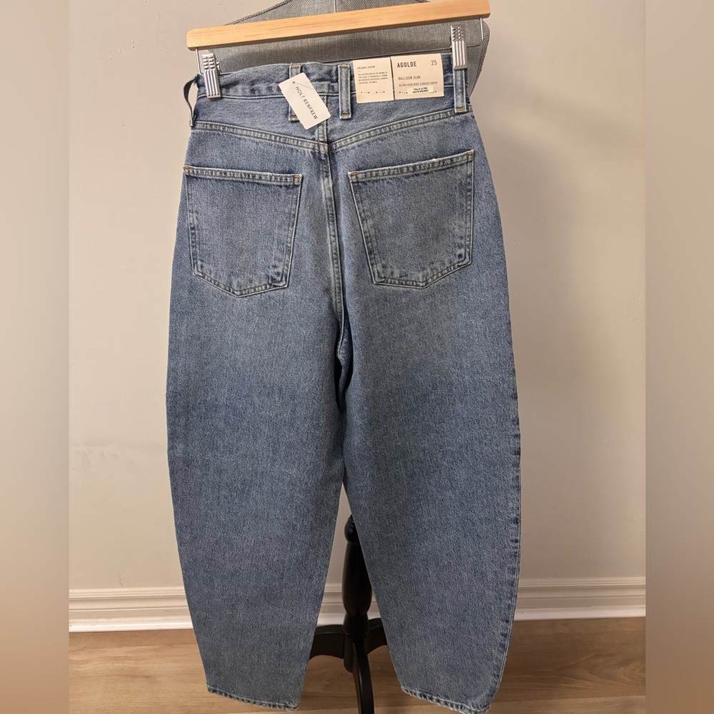 Agolde Ultra High Rise Curved Taper Blue Balloon Jeans 25 - Picture 5 of 6